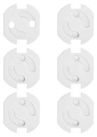 Lülitialune määrdumiskaitse BabyOno Socket Outlet Safety Cover, plastik, valge, 6 tk