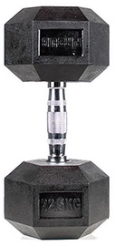 Hantele Proud Hex Rubberized Dumbbell, 22.5 kg