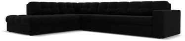 Stūra dīvāns Micadoni Home Justin 5 Seats, melna, kreisais, 236 x 199 cm x 72 cm