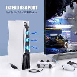 GameBox CO1 Боковой клипсовый охладитель для консоли Play Station 5 с USB-питанием и очень низким уровнем шума белого цвета