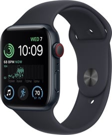 Умные часы Apple Watch SE GPS + Cellular (2nd Gen) 44mm Midnight Aluminium Case with Midnight Sport Band - Regular