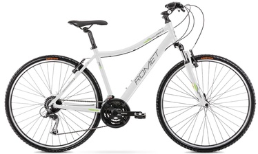 Велосипед гибридный Romet Orkan 2 D, 28 ″, 19" рама, белый/зеленый