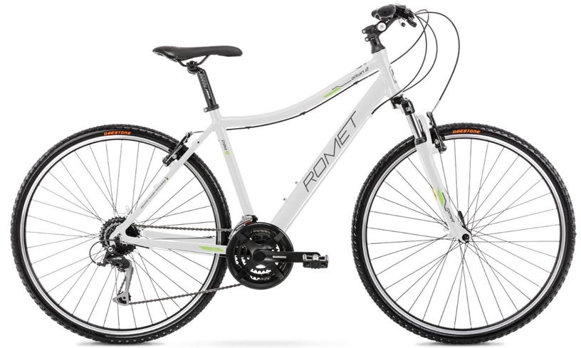 Velosipēds hibrīds Romet Orkan 2 D, 28 ", 19" rāmis, balta/zaļa