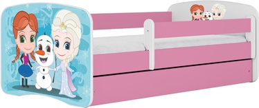 Vaikiška lova viengulė Kocot Kids Babydreams Frozen Land, rožinė, 184 x 90 cm, su patalynės dėže