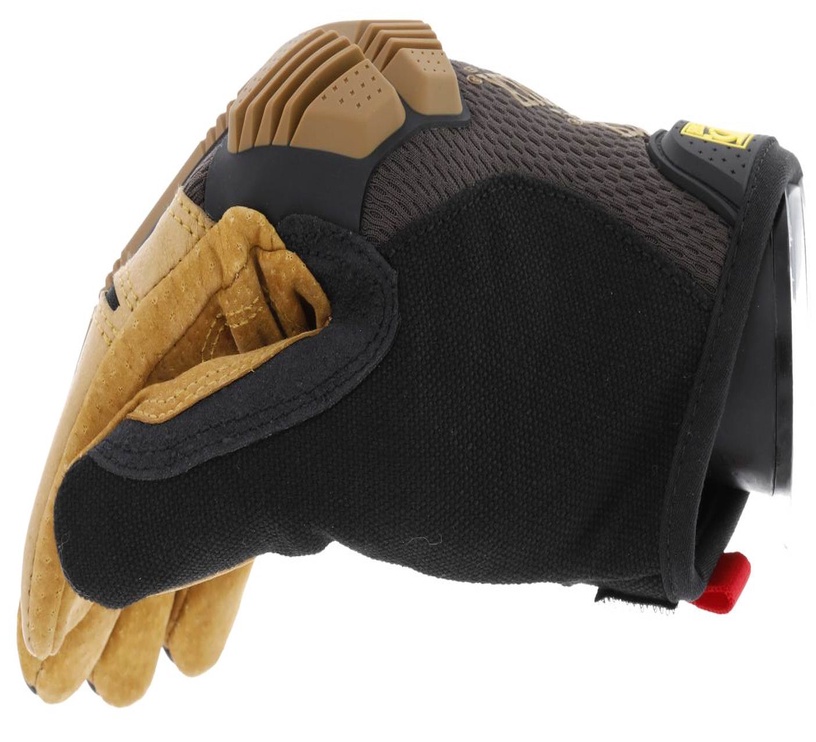 Darba cimdi pirkstaiņi Mechanix Wear Leather M-Pact LMP-75-009, dabīgā āda/termoplastiska gumija (tpr), brūna/melna, M, 2 gab.