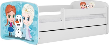 Vaikiška lova viengulė Kocot Kids Babydreams Frozen Land, balta, 184 x 90 cm, su patalynės dėže