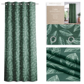 Ночные шторы AmeliaHome Calm, зеленый, 140 см x 250 см