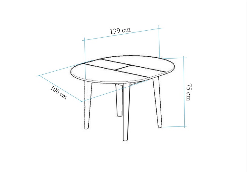 Ēdamistabas komplekts Kalune Design Vina 1005, krēmkrāsas/valrieksts
