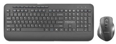 Klaviatūra Promate ProCombo-8 EN, pelēka, bezvadu