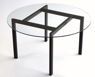 Kafijas galdiņš Kalune Design Balance, caurspīdīga/melna, 750 mm x 750 mm x 420 mm