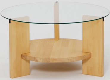 Журнальный столик Kalune Design Mondo, дубовый, 750 мм x 750 мм x 400 мм