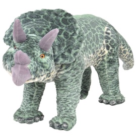Mīkstā rotaļlieta VLX Triceratops Dinosaur, zaļa, 34 cm