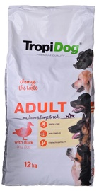 Сухой корм для собак TropiDog Premium Adult Medium & Large, мясо утки/рис, 12 кг