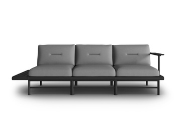 Kampinė lauko sofa Calme Jardin Hawai, pilka, kairinė, 245 cm x 80 cm x 74 cm