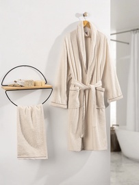 Комплект халата и полотенец Foutastic Deluxe 338CTN1718, кремовый, L