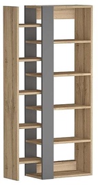 Plaukts, ozola/antracīta, 29 cm x 80 cm x 165 cm