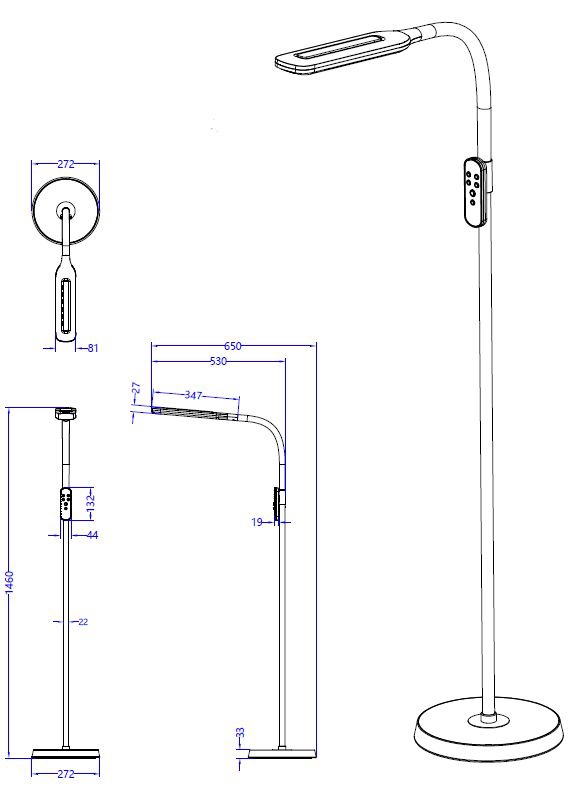 Торшер Standart Simple BL-1925, 15 Вт, LED