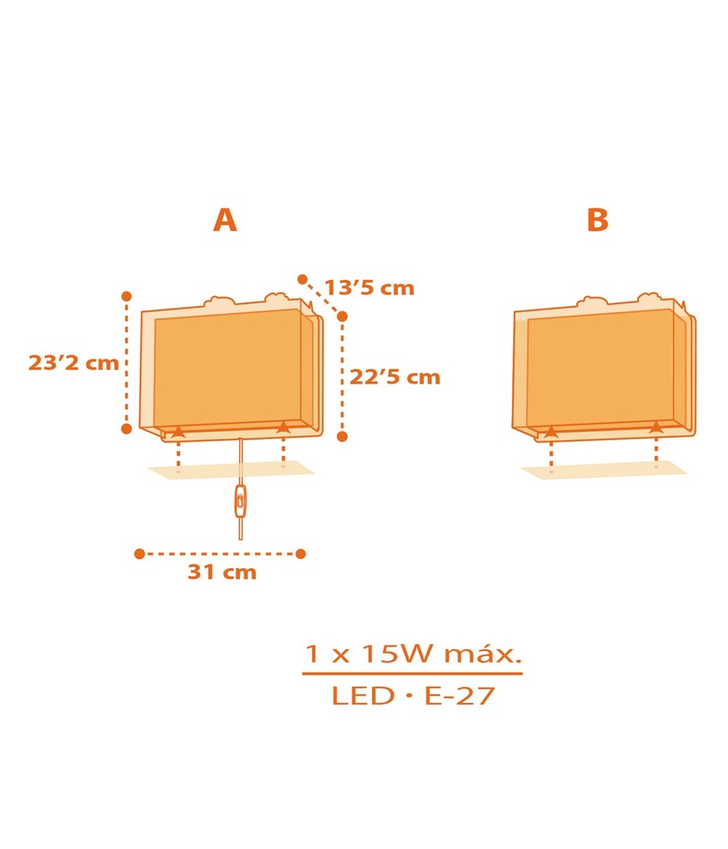 Lampa sienas Dalber Dinos 73458, E27