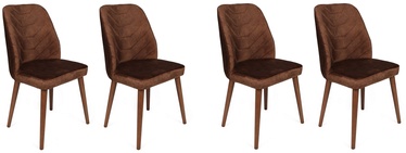 Стул для столовой Kalune Design Dallas 556 V4 974NMB1584, матовый, коричневый/ореховый, 49 см x 50 см x 90 см, 4 шт.