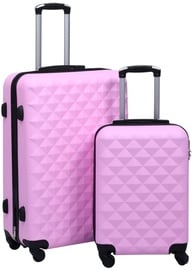 Koferu komplekts VLX Hardcase Trolley Set 92429, melna/rozā, 280 x 480 x 760 mm