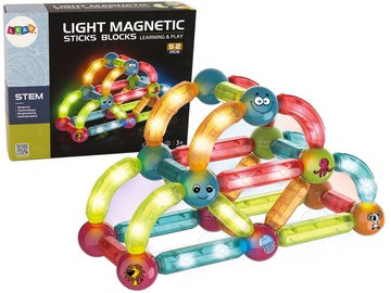Konstruktorius Lean Toys Magnetic Blocks Light Sticks 14655, plastikas/magnetas