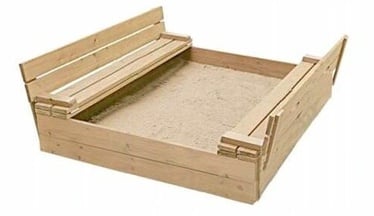 Liivakast Multistore Folding Sandbox, 120 x 120 cm, kaanega, pruun