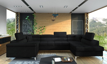 Stūra dīvāns Thiago Kronos 07, melna, labais, 350 x 202 cm x 90 cm