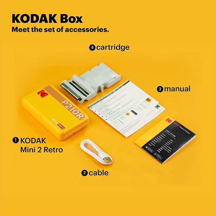 Printeris Kodak Mini 2 Retro P210R White, krāsains