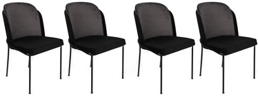 Ēdamistabas krēsls Kalune Design Dore 150 V4 974NMB1576, melna/pelēka, 55 cm x 54 cm x 86 cm, 4 gab.