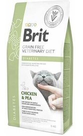 Sausā kaķu barība Brit Veterinary Diet Diabetes Chicken & Pea, vistas gaļa, 5 kg