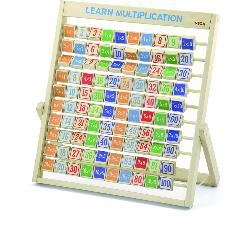 Attīstošās rotaļlietas VIGA Learning Multiplication 50036, balta/daudzkrāsaina