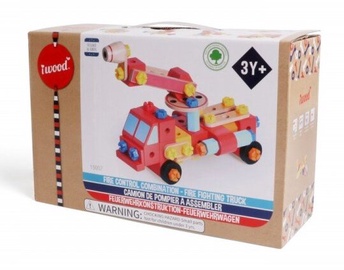 Konstruktors Iwood Wooden Building Blocks Fire Truck, 79 gab.