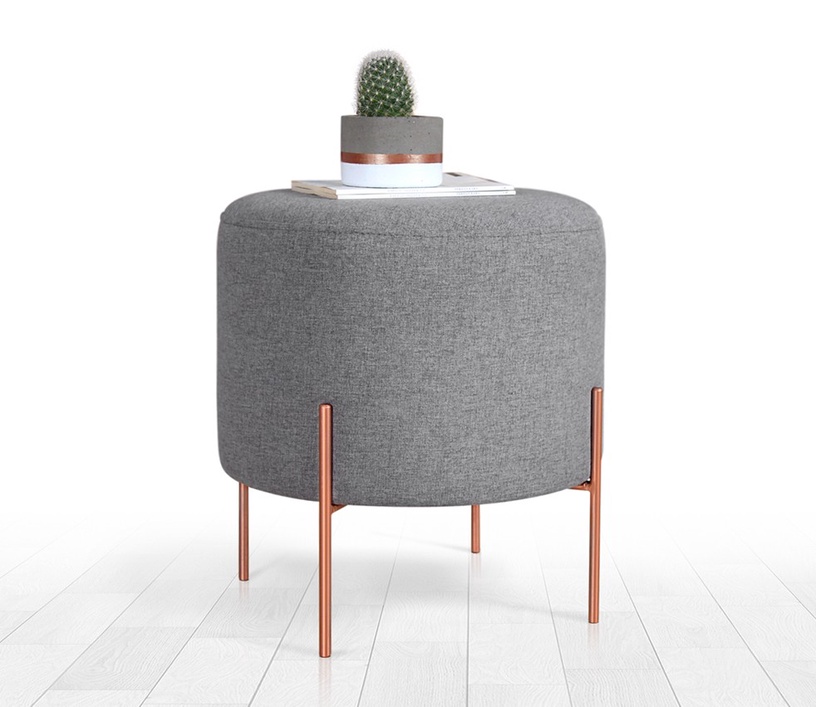 Пуф Hanah Home Copper 51, серый/медный, 40 см x 40 см x 42 см