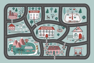 Aktivitātes paklājiņs Marko City, 150 cm x 100 cm