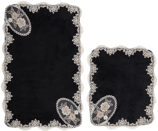 Vannasistabas paklājiņu komplekts Foutastic ALNE4645 394ANR1493, melna, 60 cm x 100 cm