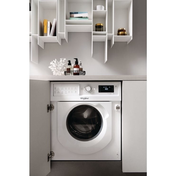 Встраиваемая стиральная машина Whirlpool BI WDWG 751482 EU N, 7 кг, белый
