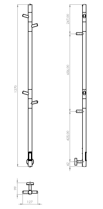 Электрический полотенцесушитель Domoletti L.15X140.CHR.PREMIUM, хромовый, 6 см x 140 см