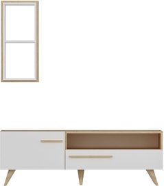 Sektsioonkapp Kalune Design Zera 475OLV1467, valge/tamm, 150 cm x 35 cm x 50 cm