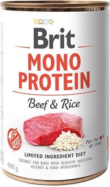 Влажный корм для собак Brit Mono Protein, говядина/рис, 0.4 кг