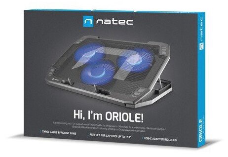 Вентилятор ноутбука Natec Oriole, 40 см x 27 см x 2.5 см