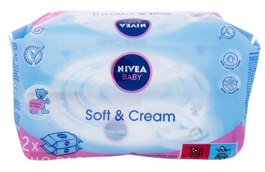 Drėgnos servetėlės Nivea Soft & Cream, 126 vnt.