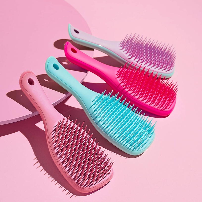 Matu ķemme Tangle Teezer Wet Detangling Mini Wisteria Leaf, zaļa/violeta