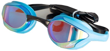 Peldēšanas brilles Aquafeel Leader Mirrored, melna/gaiši zila
