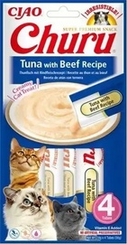 Лакомство для кошек Inaba Churu Tuna & Beef, говядина/тунец, 0.056 кг, 4 шт.