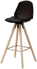 Bāra krēsls Gizmo, melna/ozola, 49 cm x 46.5 cm x 105.5 cm