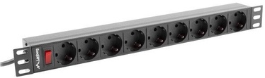 Удлинитель Lanberg PDU-09F-0300-BK, 1.5 mm², 3 м, 9 розеток