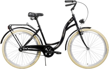 Velosipēds pilsētas Azimut City Lux, 26 ", 17" (41.91 cm) rāmis, melna/krēmkrāsa