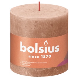 Свеча, цилиндрическая Bolsius Rustic Shine Creamy caramel, 60 час, 100 мм