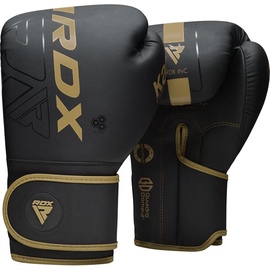Боксерские перчатки RDX F6 Matte BGR-F6MGL-12OZ, золотой/черный, 12 oz