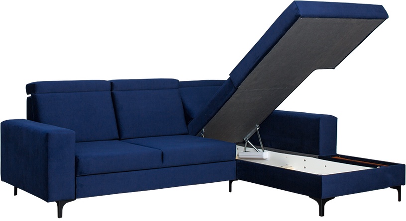 Stūra dīvāns-gulta Bodzio Sydney TSYNP-P5, tumši zila, labais, 195 x 257 cm x 92 cm